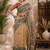Cram coffee linen digital print work saree with unstitched blouse piece