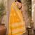 Yellow wine linen digital print work saree with unstitched blouse piece