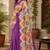 Purple linen digital print work saree with unstitched blouse piece