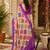 Purple linen digital print work saree with unstitched blouse piece