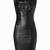 Women’s genuine black soft lambskin leather midi sleeveless dress