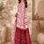 White red linen digital print work saree with unstitched blouse piece