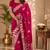 Rani pink silk with zari weave work saree with unstitched blouse piece