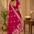 Rani pink silk with zari weave work saree with unstitched blouse piece