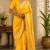 Yellow silk with zari weave work saree with unstitched blouse piece