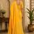 Yellow silk with zari weave work saree with unstitched blouse piece