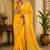 Yellow silk with zari weave work saree with unstitched blouse piece
