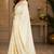 White silk with zari weave work saree with unstitched blouse piece
