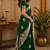 Green silk with zari weave work saree with unstitched blouse piece