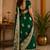 Green silk with zari weave work saree with unstitched blouse piece
