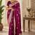 Wine silk with zari weave work saree with unstitched blouse piece