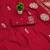 Red satin with zari embrodery work saree with unstitched blouse piece