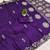 Purple satin with zari embrodery work saree with unstitched blouse piece