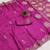 Pink satin with zari embrodery work saree with unstitched blouse piece