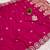 Rani pink satin with zari embrodery work saree with unstitched blouse piece