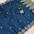 Blue satin with zari embrodery work saree with unstitched blouse piece
