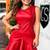 Women’s red sleeveless lambskin dresselegant look