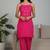 Pink floral printed cotton stitched co-ord set for women