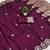 Wine satin with zari embrodery work saree with unstitched blouse piece