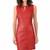 Women’s red lambskin leather sleeveless a-line dress