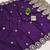 Purple satin with zari embrodery work saree with unstitched blouse piece