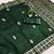Green satin with zari embrodery work saree with unstitched blouse piece