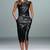 Women’s genuine lambskin black dressside pocket dress