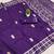 Purple satin with zari embrodery work saree with unstitched blouse piece