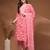 Red floral printed cotton stitched kurta set with palazzo & dupatta for women