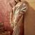 Off white viscose silk position print saree with contrast blouse piece