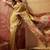 Green viscose silk position print saree with contrast blouse piece