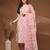Off white floral printed cotton stitched kurta set with palazzo & dupatta for women