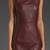 Women’s genuine lambskin maroon dresscap sleeve dress for women
