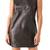 Women’s genuine lambskin black dressshort length dress