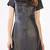 Women’s genuine lambskin black dressfront snap button dress