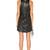 Women’s genuine lambskin black dressshort length side lace-up dress
