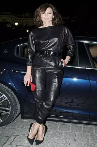 Women’s black soft lambskin leather utility jumpsuit