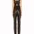 Women’s black soft lambskin leather utility belt waist jumpsuit sleeveless