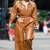 Women’s brown soft lambskin leather utility jumpsuit front button