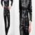 Women’s black soft lambskin leather utility zipper biker jumpsuit