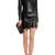 Women’s genuine lambskin black dresshigh-neck dress