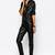 Women’s black soft lambskin leather utility stylish jumpsuit