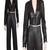 Women’s black soft lambskin leather utility long sleeve leather with waist belt jumpsuit