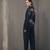 Women’s black soft genuine lambskin leather utility long sleeve leather with waist belt jumpsuit