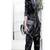 Women’s black soft genuine lambskin leather utility long sleeve leather with waist lastic jumpsuit