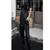 Women’s black soft genuine lambskin leather utility long sleeve leather with waist lastic jumpsuit