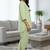 Green floral printed cotton tunic short kurti top for women