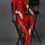 Women’s red soft genuine lambskin leather utility long sleeve button jumpsuit