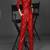 Women’s red soft genuine lambskin leather utility long sleeve button jumpsuit