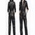 Women’s black soft genuine lambskin leather utility bust flap pocket jumpsuit